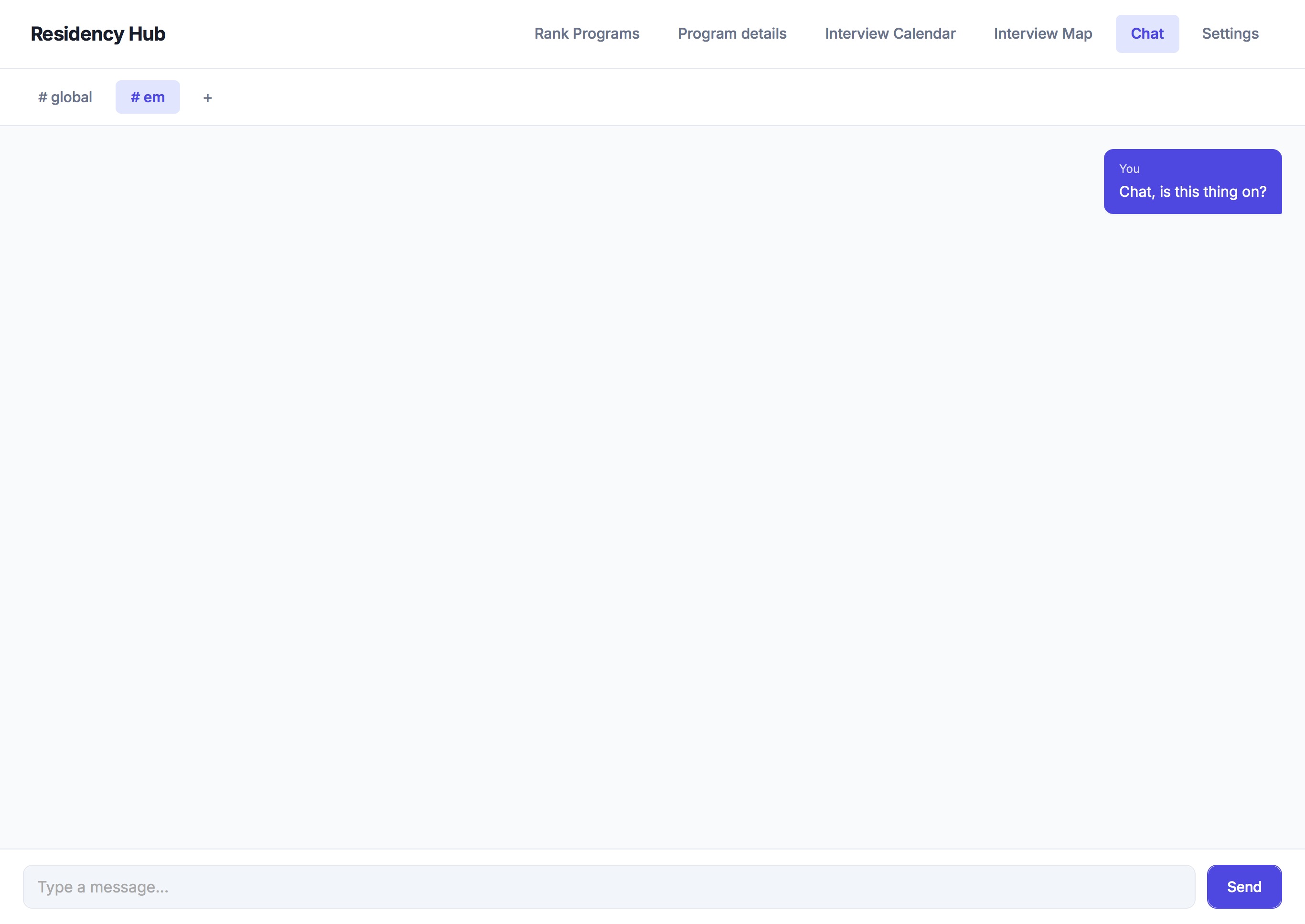 Screenshot of the Live Chat feature